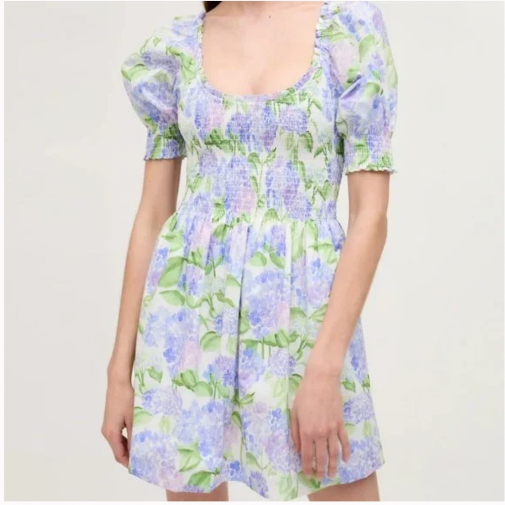 NWT Hill House -The Naia Nap Dress in Blue Hydrangea Cotton. Size: XS